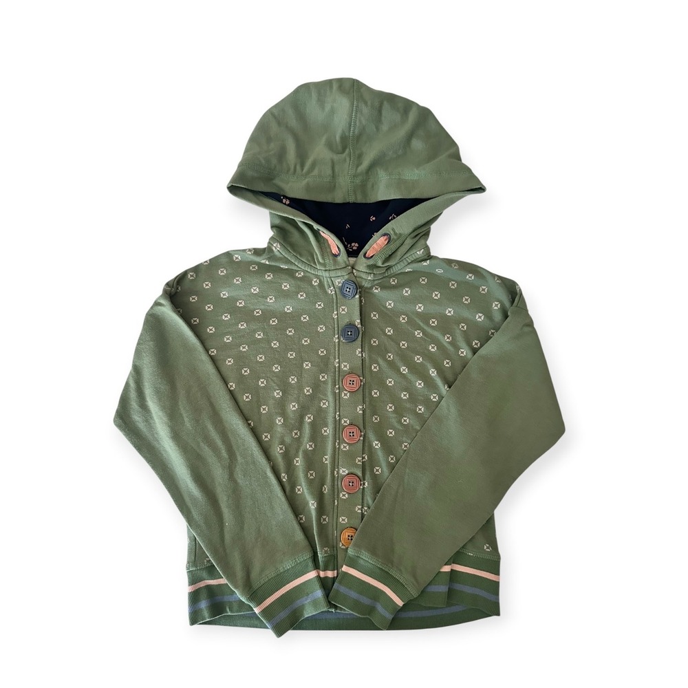 Matilda Jane Button Front Hoodie Green Excellent 10 Kids